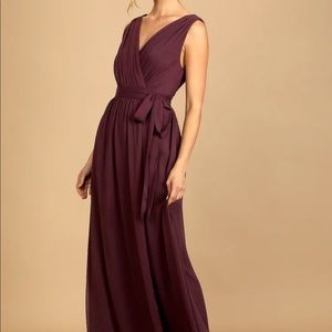 Lulus Honor the Occasion Dark Purple Sleeveless Wrap Maxi Dress
